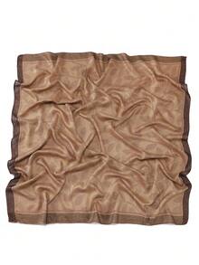 1pc Modest Hijab Jacquard Gold Thread Square Satin Intricate Floral Pattern Headscarf - Multicolor - View 7