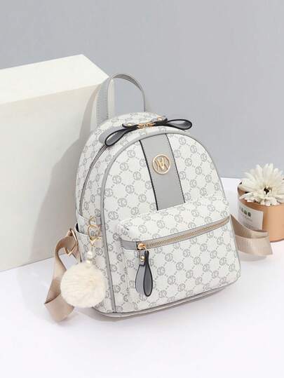 中号时尚几何图案背包，女士时尚仿皮书包，适合毕业生、少女、大学新生、大一、大二、大三和大四学生，大学和高中学生，最佳母亲节礼物推荐，母亲节礼物，妈妈礼物，妈妈必备品，外出妈妈包