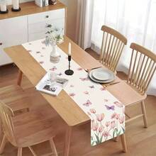 Camino de mesa con estampado floral de primavera - Perfecto para reuniones familiares y eventos festivos, 13x35/13x47/13x72/13x90/13x108 pulgadas - Multicolor - Ver 8