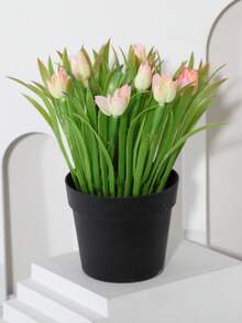 1pc Artificial Mini Banana Tree Potted Plant, Realistic Decor In White, Yellow, Pink, Blue, Suitable For Office, Living Room, Bedroom, Dining Room, Ideal For Home, Office, Villa And Garden, Year-Round Decorative Fake Plant, Also Great For Valentine's Day Decoration - Multicolor - View 10