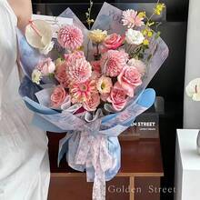 1 Sicilian Oil Painting Style Wrapping Paper, Flower Wrapping Paper, English Letter Wrapping Paper, DIY Kraft Paper, Exquisite And Beautiful, Fashionable Style - Multicolor - View 4