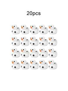 10/20 pezzi Mini figurine in resina a forma di anatra, decorazioni divertenti a tema calcio e animali, adatte per feste a tema sportivo, ideali per fai-da-te, giardini in miniatura, artigianato per micropaesaggi, contenitori di vetro, decorazioni per piante in vaso, interni di auto, decorazioni per la casa, scaffali, salotto, feste a tema, San Valentino, decorazioni per laurea, ottimi anche come regali di compleanno. - Bianco e nero - Visualizzare 12