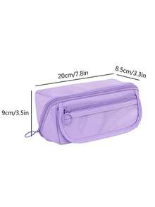 大容量多功能铅笔盒，带桌面收纳隔层，采用耐用涤纶材质，男女学生办公用品收纳盒，便携式学习桌面收纳盒，多隔层设计，可存放钢笔和马克笔，是开学的理想礼物，1 个水豚铅笔盒 - 彩色 - 查看 8