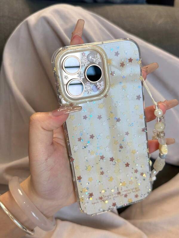 Bling Glitter Star 16 Pro Max/15 Pro/17 Pro Max/13 Protective Phone Case, Stylish Star Design