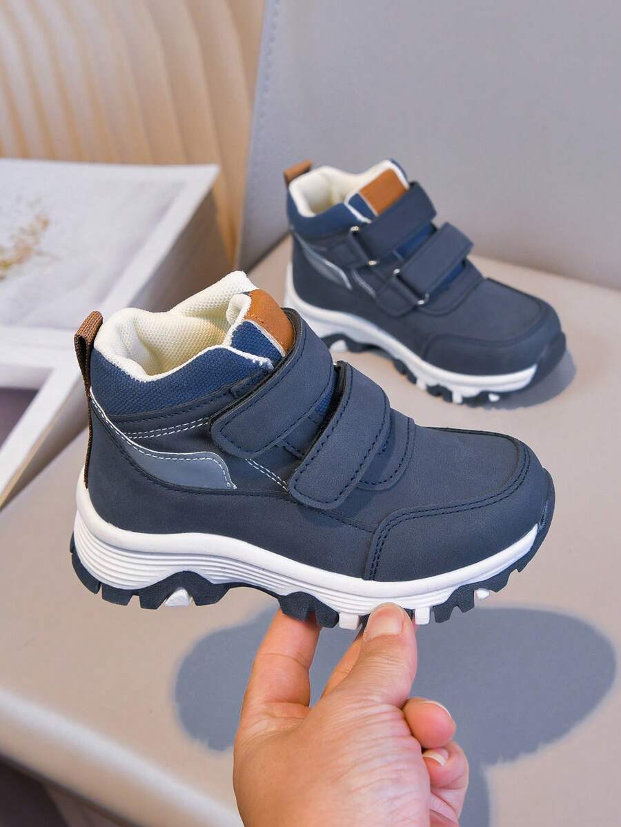 New Kids Outdoor Sports Shoes Running Shoes Hiking Shoes Suitable For Boys And Girls, Soft Sole With Hook And Loop - Blue - View 1