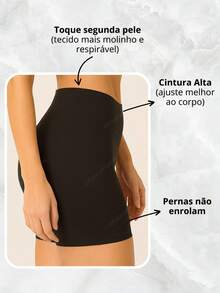 Short Segunda Pele Anagua Bermuda Feminina Cintura Alta - Anagua