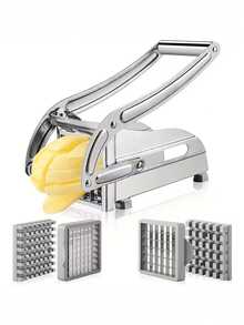 Heavy Duty Commercial French Fry Cutter Pro - Manual Potato Slicer With Non-Slip Suction Feet, No Electricity Needed - Professional Kitchen Tool For Restaurants & Home Chefs - Cuts Potatoes, Carrots, Cucumbers, Onions, Sweet Potatoes - Easy Clean Design And Stable Base, Restaurant Equipment, Food Prep, Compact Chopper, Vegetable Chopper And Slicer, Potato Chip Cutter, Chopper, Slicer, French Fry Cutter, Potato Slicer, Manual French Fry Cutter - Silver - View 10