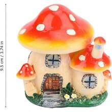 Fdit Planta de macetas en Miniatura Casa de muñecas de Hadas Resina Seta Casa Adorno de jardín Decoración - 1 - Ver 3