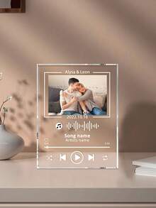 1 placă muzicală personalizată, poate adăuga mai multe fotografii și text, potrivită ca și cadou pentru el/ea de Ziua Îndrăgostiților, personalizează coperta albumului, placă acrilică cu melodii muzicale cu fotografie, personalizare la modă, personalizată, unică, cadou ideal pentru iubit/iubită, potrivită pentru Ziua Îndrăgostiților, aniversare, nuntă, poate fi folosită pentru sufragerie, ziua de naștere acasă, renovarea casei, personaliza albumul, ramă foto și accesorii, creează o atmosferă caldă.