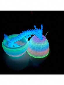 مجموعة غامضة: نموذج تنين قوس يضيء في الظلام - تقنية الطباعة ثلاثية الأبعاد، تصميم تنين مدمج، مناسب لديكور المنزل، هدايا رأس السنة، إلخ. (تنين واحد بدون شوارب) - متعدد الألوان - مشاهدة 2