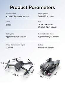 AXNEN 2026新款E99 AIR四轴飞行器无人机，配备双摄像头、2.4G FPV实时图传、一键降落、光流悬停、360°翻转，适合初学者，是万圣节、圣诞节和其他节日的完美礼物。 - 彩色 - 查看 12