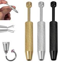 1pc Aluminum Alloy Perforated Ball Grabber, 4-Claw Stainless Steel CZ Picking Tool, Mini Grabber Pen Tweezers - Multicolor - View 3