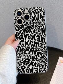 1pc Letter Graffiti Pattern Phone Case, Precise Cutout Camera Protection Suitable Compatible With Samsung, Nothing, Pixel, , Apple, - Multicolor - View 3