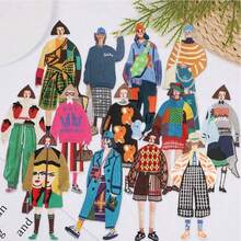 1/4/5/6片装卡通女孩布贴，精美漂亮的布贴，服装配饰装饰贴纸，刺绣布贴，适合DIY手工制作，例如服装和背包。 - 多色 - 查看 1