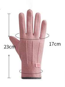 1pair Winter Warm Velvet Fleece Gloves - Fleece-Lined Touchscreen Gloves, Stylish Pink Design, Cold Weather Warmth, Universal Fit For Daily & Outdoor Use - Hồng - Xem 10