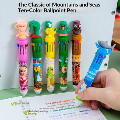 10pcs/Set New 10-Color Ballpoint Pens - Creative Retractable Multi-Color Pens, Colorful Pens, Multicolor Pens | Ideal For Back To School And Office Supplies