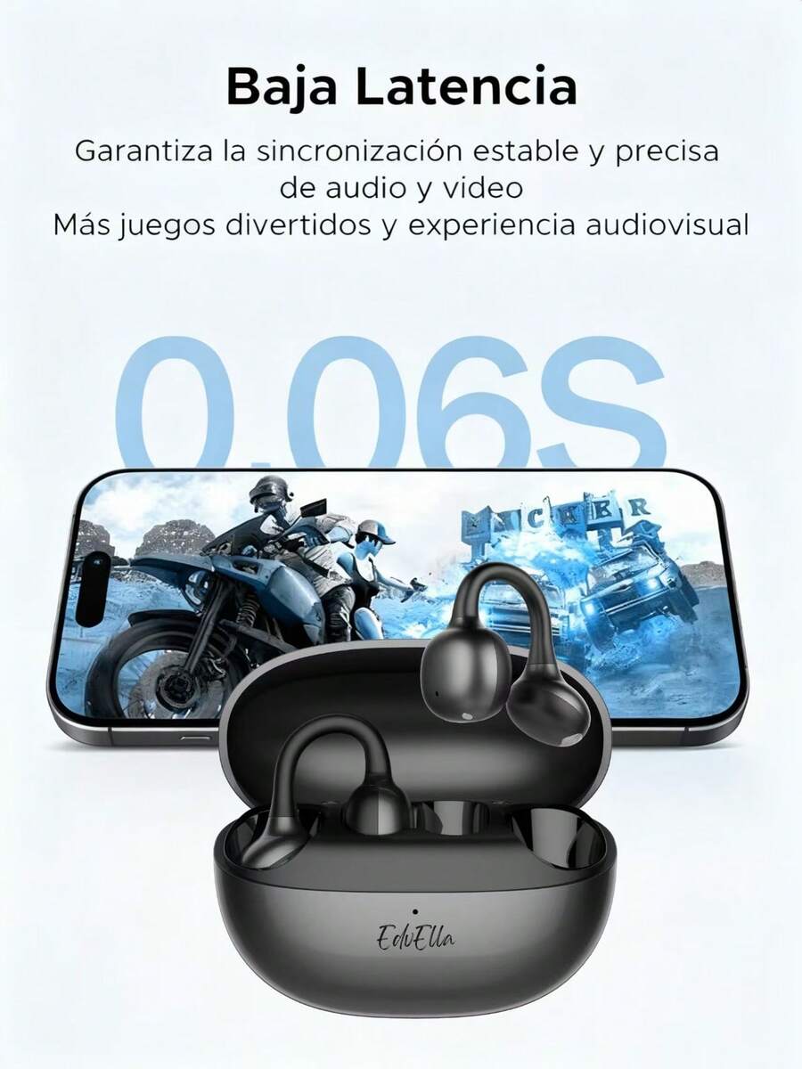Auriculares inalámbricos Bluetooth de clip para oreja, sonido estéreo de alta calidad, Bluetooth 5.4, efecto de sonido HIFI, auriculares con canales izquierdo y derecho independientes, estuche de carga, un regalo excelente para regalar. - Bronce metálico - Ver 1