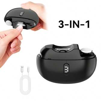 Smart 3-In-1 Electric Nail Clipper With Anti-Pinch Design, LED Digital Display, Nail Polishing/Grinding Function, Built-In Lighting, Portable & Long Battery Life, High-End Packaging - Perfect Festival/Birthday Gift For Friends & Elders