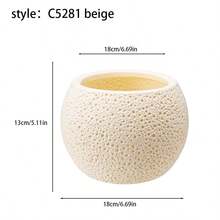 1 件超大仿石球形圆形塑料花盆，落地式人造植物装饰盆，大直径双层圆形塑料花盆，多肉植物盆，树盆，大圆球家居装饰，酒店人造绿色植物盆，适合在家庭露台花园种植大型植物