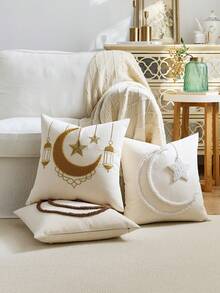 1pc/2pcs Ramadan Decoration Throw Pillow Covers Decorative Pillow Cushion Cover Sofa Decorative Pillow Room Decor Room Decration Cushions Cover House Decor Personalized Living Room - Coffee Brown - View 5