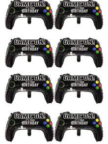 4/8pcs Video Game Controller Mylar Balloon Theme Party Boys Gaming Birthday Decorations - Black - View 7