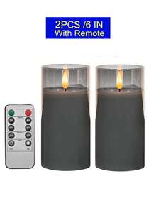 LED Flameless Candles, Flickering LED Pillar Candles, Upgraded Teardrop Wick, Battery Operated Electronic Candles, Centerpiece Decor, Wedding Decoration, Garden, Holiday Party