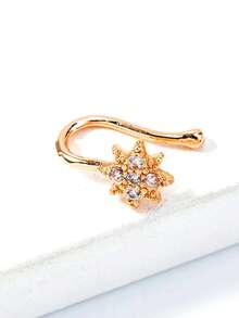 Nooxian 1件装微镶锆石玫瑰金星芒鼻环，鼻夹穿刺饰品配件 - 玫瑰金 - 查看 6