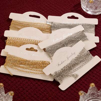 2 metros de cadena de acero inoxidable de 2.5/3/4mm para hacer pulseras, collares y joyería, cadena de extensión para manualidades de joyería