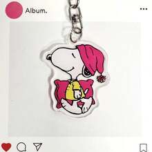 SNOOPY 一套/6个卡通亚克力钥匙扣，高价值创意情侣可爱闺蜜背包挂件，新年礼物，情人节礼物，复活节礼物 - 彩色 - 查看 4