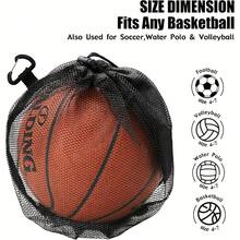 Portable Basketball Mesh Bag, Multi-Functional Drawstring Sports Mesh Bag, Foldable Basketball Mesh Bag, High-Quality Drawstring Sports Ball Bag Is Suitable For Basketball, Water Polo, Football, Volleyball. (Bag Only) - Black - View 4