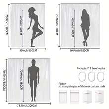 Cortina de chuveiro com estampa digital de coração, pétalas de rosa e carta para o Dia dos Namorados, resistente a mofo e à prova d'água, com 12 ganchos de plástico e ilhós de metal. Acessório de banheiro durável e resistente.