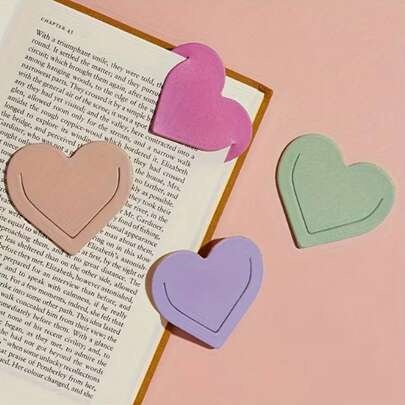 20/10/5pcs Heart-Shaped Faux Bookmarks - Colorful Double-Sided Bookmarks With Delicate Heart-Shaped Bookmark Clips, Ideal Gifts For Book Lovers, Readers, And Journal Enthusiasts, Also Suitable For Students And Office Workers, Can Be Used As School Supplies, Art Crafts, Classroom Rewards, Back To School Items, Birthday Gifts, Party Favors, Valentine's Day Gifts, Easter Gifts. [Mixed Delivery]