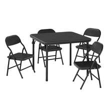 Techigher Kids Activity Table And Chair Set, 3/5 Piece Kids Folding Square Table And Chairs Set, Square Table & 2/4 Folding Chairs For Daycare And Classrooms, Indoor Play & Learning - 5 Piece, Black - View 3