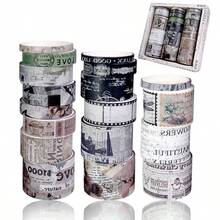 Washi Tape Set, 18 Rolls Washi Stickers, Assorted Sizes, Junk Journal Scrapbook Tape, Bullet Journaling Scrapbooking Supplies, Planner Sticker DCor Floral - Newspaper - View 1