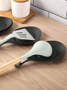 2pcs Portable Heat-Resistant Spoon Rest, Easy To Clean And Space-Saving, Suitable For Rental Kitchen/Dorm Cooking/Home Stove, Heat-Resistant Kitchenware Storage Accessory, Essential For New Tenants In Graduation Season - Multicolor - View 4