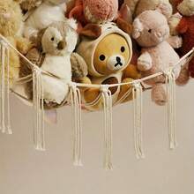 1 Set Of Bohemian-Style Toy Storage Hammock, Suitable For Storing Plush Toys In Children's Rooms And Bedrooms. It Can Be Hung And Installed To Save Floor Space. The Large Size Can Accommodate Multiple Toys And Is Compatible With Various Plush Dolls. - Beige - View 3