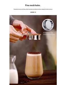 1 pieza Tamiz de azúcar en polvo portátil de acero inoxidable, compacto y fácil de almacenar, adecuado para postres DIY en dormitorios/decoración de fiestas de graduación/horneado en casa, accesorio básico de horneado, esencial de cocina para el regreso a la escuela en dormitorios - Multicolor - Ver 7