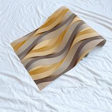 【加厚纹理波浪壁纸】黄色3D波浪图案自粘PVC壁纸 | 纹理质感，可水洗，适用于特色墙、咖啡店、零售空间 | 易于裁剪，无气泡粘贴 - 彩色 - 查看 6