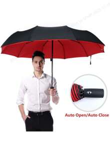 1pc Inverted Anti-Uv Coating 10-Rib Umbrella For School,Office,Household,Travel - Multicolor - View 1