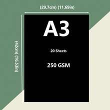 20 Blatt Premium Schwarze Karton Dickes Stabiles Matt Papier für professionelle Kunst, Malerei, DIY Handwerke und Premium Geschenkverpackungsprojekte - 20 Blatt schwarzer Karton - Übersicht 12