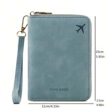 RFID Shielded Passport Holder And ID Card Wallet Strap Wristband-Lockable Zipper Closure, Detachable Anti-Theft RFID Anti-Counterfeiting File Bag, Multifunctional Synthetic Leather Travel Storage Bag, Suitable For Passport, Cash And ID Card (No Power Required) - Xám - Xem 7