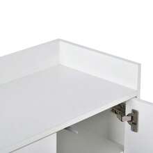 Modern Minimalist Sideboard, 4-Door Handleless Buffet For Dining Room, Living Room, Kitchen (White) - 白色 - 查看 11