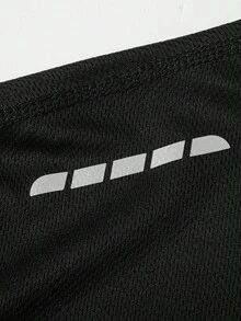3pcs Men's Summer Sports T-Shirt Set, Reflective Shoulder Print, 2-In-1 Shorts, Breathable Fabric, Suitable For Fitness, Outdoor Activities And Daily Wear - Black - View 3