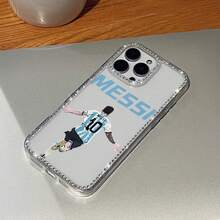 Funda de  para teléfono, compatible con fundas ,  17,  16 Pro Max,  15 Pro Max,  13 y  12. Fabricada en TPU, ofrece protección contra golpes y caídas. Un regalo perfecto para familiares, amigos, aficionados al fútbol, novios, novias y ocasiones especiales como Halloween. - transparente - Ver 4