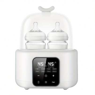 Senmeo 6-In-1 Fast Baby Bottle Warmer - Timer/Adjustable Temp/Auto-Off, Defrost/Keep Warm, Formula/Breast Milk/Baby Food, Christmas/New Year Gift, White