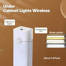 1 pieza Luz nocturna recargable por USB con sensor de movimiento, luz cálida/blanca, para habitación, cocina, armario, escaleras, pasillo y gabinete, 19,69" X 11,81" X 7,87" X 3,94"