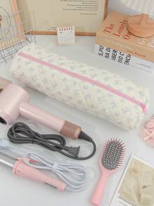 1个绗缝蝴蝶结美发工具收纳包，蝴蝶结吹风机收纳包，多口袋大容量美发工具旅行收纳包，旅行箱旅行携带整理包，吹风机收纳包，直发器收纳包，卷发棒旅行收纳包，造型器及配件收纳包，化妆包 - 彩色 - 查看 14