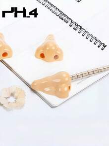 1pcs Creative Nose-Shaped Pencil Sharpeners Funny Nose Pencil Sharpener School Supplies Prizes For Kids Party Favors - skin color/1pc - 查看 5
