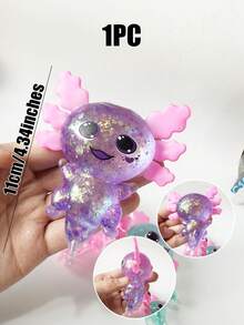 1pc Glitter Crystal Goose/Duck/Penguin/Animal Shaped Soft Slow Rebound Sticky Stress Relief Toy, Cute & Suitable For All Ages, Ideal For Holiday, Birthday, Easter, Halloween, Christmas Gifts - 彩色 - 查看 34