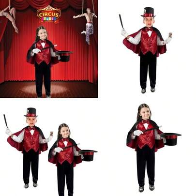 Disfraz de Mago con Sombrero - Traje de Halloween Infantil con Varita Magica - Disfraces de Magos - Set de Accesorios Magia para Niñas y NiñosConveniente y duradero,Los favoritos de los niños